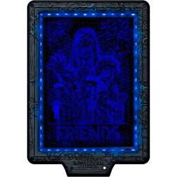 Clementoni - 35155 Stranger Things Metamorphic Art Collection - The Upside Down, Quadro Interattivo 520 Pezzi con Cornice e LED