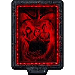 Clementoni - 35155 Stranger Things Metamorphic Art Collection - The Upside Down, Quadro Interattivo 520 Pezzi con Cornice e LED