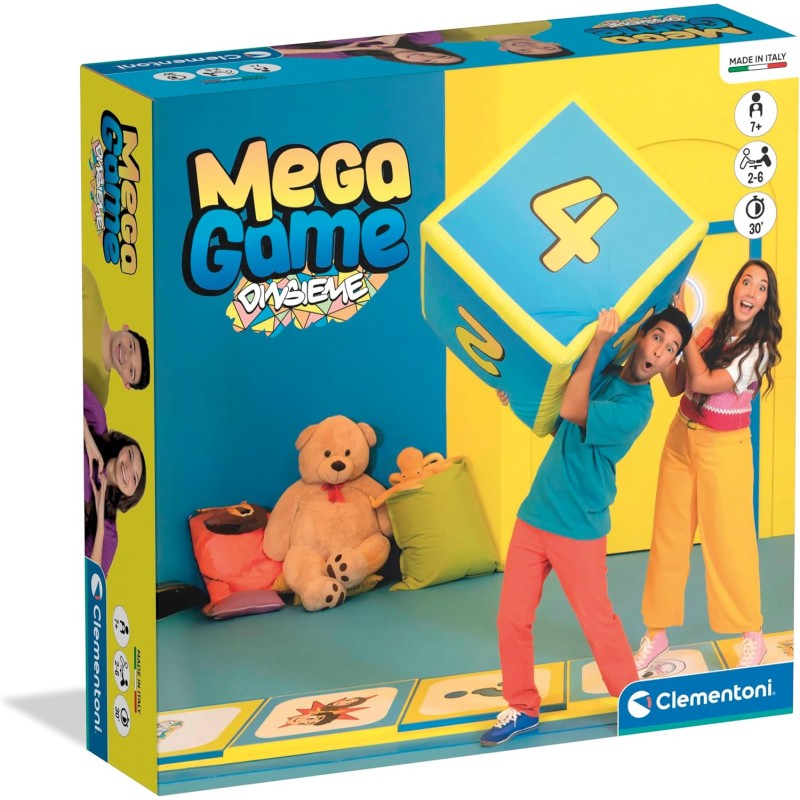 Clementoni Board Games - 16936 Mega Game DinsiemE, Gioco da Tavolo Bambini 7+ Anni, Gioco in Scatola con Sfide e Challenge