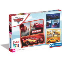 Clementoni - 25305 - Supercolor Puzzle - Disney Cars - 3x48 Pezzi (Include 3 Puzzle Da 48 Pezzi) - Puzzle Bambini 5 Anni, Puzzl