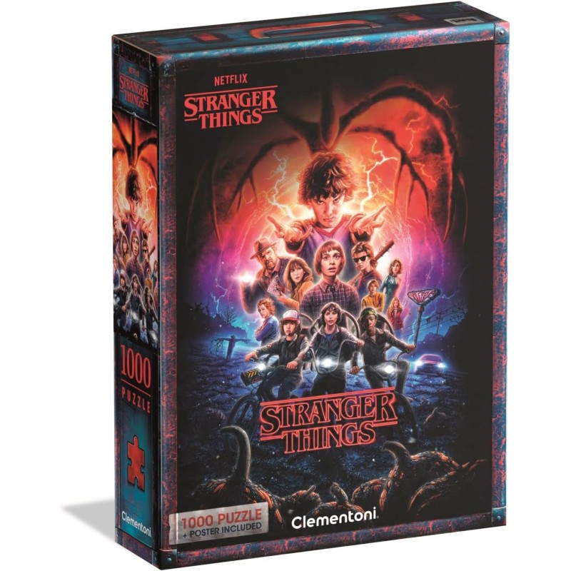 Clementoni - Puzzle 1000 Pezzi per Adulti e Ragazzi, Illustrazione Stranger Things, Idea Regalo, Made in Italy, 70x50 cm, Poste