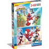 Clementoni - 21625 - Marvel Spidey And His Amazing Friends Supercolor - 2x60 (Include 2 60 Pezzi), Puzzle Cartoni Animati