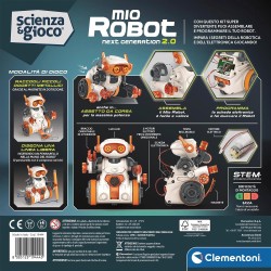 Clementoni Scienza e Gioco Robotics - 19444 Mio Robot 2.0 per Bambini 8+ Anni, Kit di Robotica per Costruire e Programmare Robo