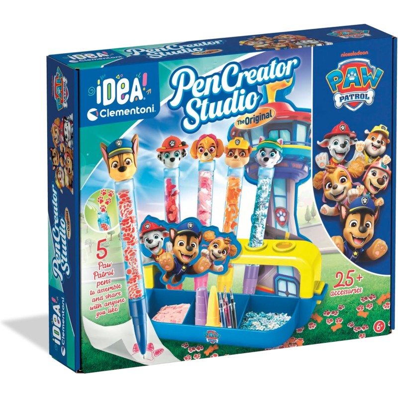 Clementoni Idea - 18381 Laboratorio delle Penne Paw Patrol Pen Creator Studio, Kit Creativo Bambini 6+ Anni, Set per Creare 5 P