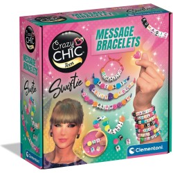 Clementoni Crazy Chic - TS Message Bracelet Kit, Set per Braccialetti dell'Amicizia Personalizzati con Lettere e Colori, et