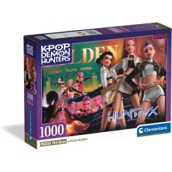 Clementoni Puzzle 1000 Pezzi per Adulti e Ragazzi, Illustrazione con Tema KPop Demon Hunters, Idea Regalo, Made in Italy, 70x50