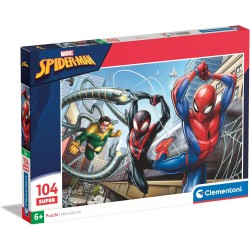 Clementoni - Marvel Spider-Man Supercolor Spider-Man-104 Pezzi Bambini 6 Anni, Puzzle Cartoni Animati, Made in Italy, Multicolo