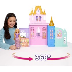 Mattel Disney Princess Bambola Rapunzel e Castello CLOSE & CARRY, JLK27