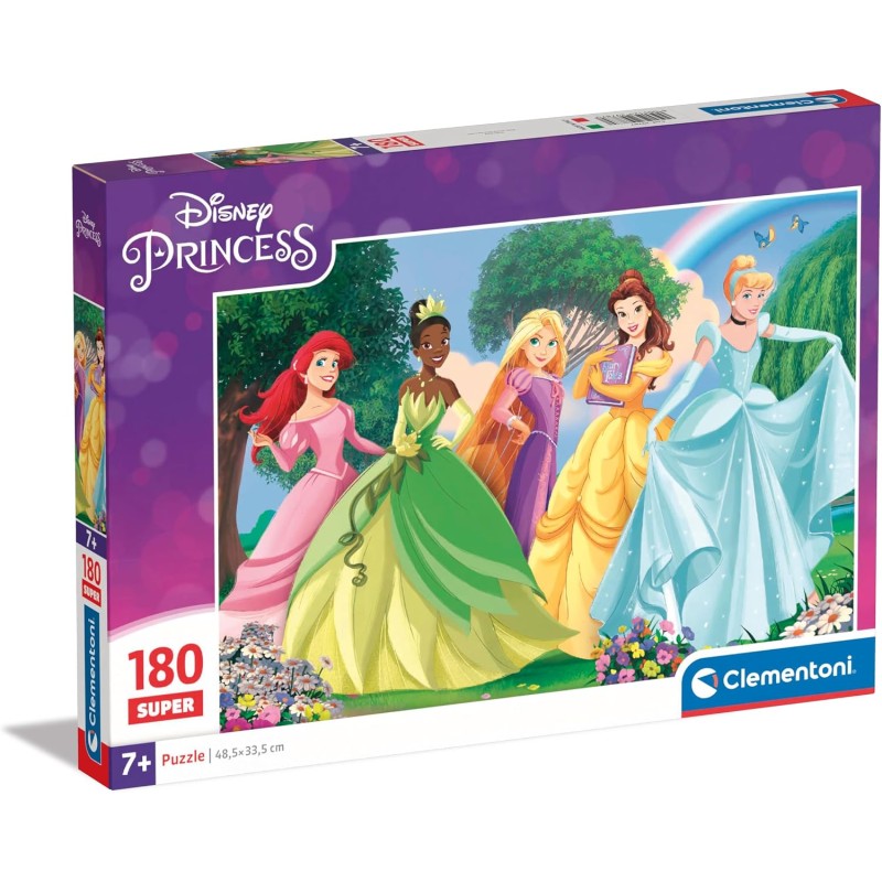 Clementoni - 29787 - Supercolor Puzzle - Disney Princess - 180 Pezzi - Puzzle Bambini 7 Anni, Puzzle Cartoni Animati, Made In I