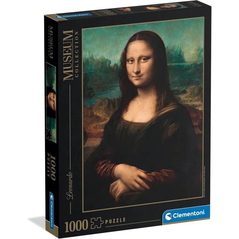 Clementoni - Puzzle 1000 Pezzi Arte per Adulti e Ragazzi, Museum Collection, Tema Gioconda di Leonardo Da Vinci, con Poster Inc