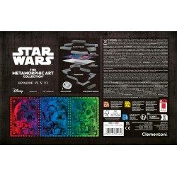 Clementoni - 35162 Star Wars Metamorphic Art Collection - Episode IV V VI Trilogia Originale, Quadro Interattivo 520 Pezzi con 