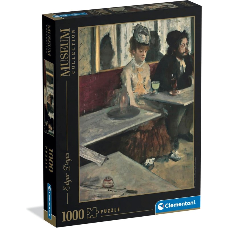Clementoni - 37090 Puzzle 1000 Pezzi Arte, per Adulti e Ragazzi, Museum Collection, Tema Dans un Café di Degas, con Poster Incl