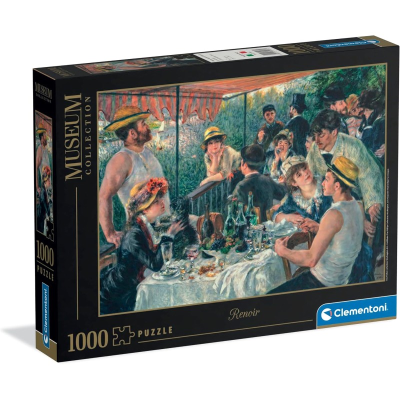 Clementoni - 39993 Puzzle 1000 Pezzi Arte per Adulti e Ragazzi, Museum Collection, Tema Pranzo dei Canottieri Renoir, Idea Rega