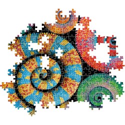 Clementoni - 35529 Color Boom Collection Puzzle 500 Pezzi per Adulti e Ragazzi, Illustrazione Astratta Colorata Curly Tails, Id