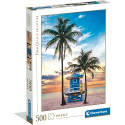 Clementoni - Puzzle 500 Pezzi per Adulti e Ragazzi, Collection, Tema Miami Beach, Idea Regalo Uomo e Donna, Made in Italy, 49x3