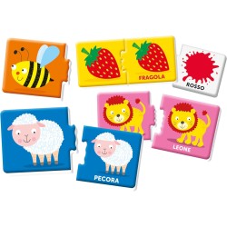 Clementoni - Sapientino Montessori Le Mie Prime 100 Parole, Gioco Educativo Bambini 1-3 Anni con 54 Puzzle a Incastro per Impar