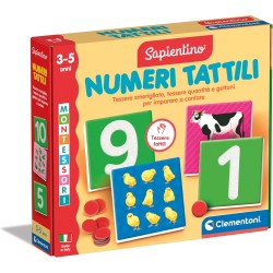Clementoni Sapientino Montessori - Numeri Tattili, Gioco Educativo Metodo Montessoriano per Bambini 3-5 Anni con Flashcards per