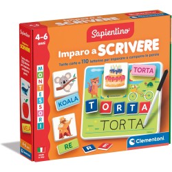 Clementoni Sapientino Montessori - Imparo a Scrivere, Gioco Educativo Bambini 4-6 Anni, Lavagnette Riscrivibili per Sviluppare 