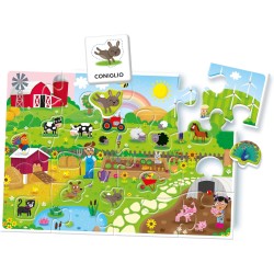 Clementoni Sapientino Montessori - Parole in Fattoria, Gioco Educativo con Puzzle Animali Sagomati per Bambini 1-3 Anni, Svilup