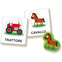 Clementoni Sapientino Montessori - Parole in Fattoria, Gioco Educativo con Puzzle Animali Sagomati per Bambini 1-3 Anni, Svilup
