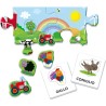 Clementoni Sapientino Montessori - Parole in Fattoria, Gioco Educativo con Puzzle Animali Sagomati per Bambini 1-3 Anni, Svilup