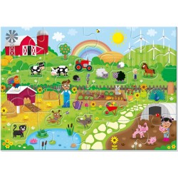 Clementoni Sapientino Montessori - Parole in Fattoria, Gioco Educativo con Puzzle Animali Sagomati per Bambini 1-3 Anni, Svilup