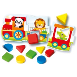 Clementoni Sapientino Montessori - Il Trenino delle Forme, Gioco Educativo per Bambini 1-3 Anni, Puzzle a Incastro per Riconosc