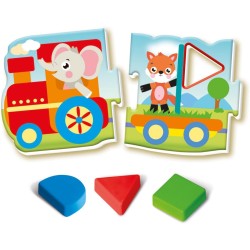 Clementoni Sapientino Montessori - Il Trenino delle Forme, Gioco Educativo per Bambini 1-3 Anni, Puzzle a Incastro per Riconosc