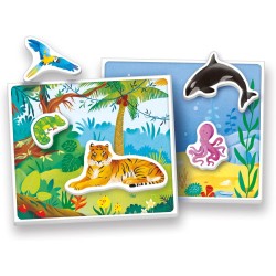 Clementoni Sapientino Montessori - Gli Animali, Gioco Educativo Metodo Montessoriano per Bambini 3-5 Anni, per Scoprire e Class