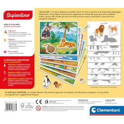 Clementoni Sapientino Montessori - Gli Animali, Gioco Educativo Metodo Montessoriano per Bambini 3-5 Anni, per Scoprire e Class