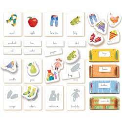 Clementoni Sapientino Montessori - Primo Inglese, Gioco Educativo Metodo Montessoriano per Bambini 3-5 Anni, Carte Illustrate p