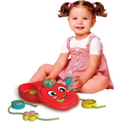 Clementoni Baby Happy Apple & Friends, Gioco Montessori da Infilare, attività Educativa Bambini 18+ Mesi, Stimola Manualità