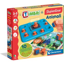 Clementoni Sapientino - I Timbri di Sapientino Animali, Gioco Educativo 3-5 Anni, Imparare Habitat e Animali, 10 Timbri Ergonom