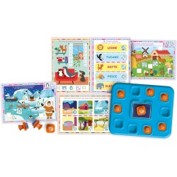 Clementoni Sapientino - I Timbri di Sapientino Animali, Gioco Educativo 3-5 Anni, Imparare Habitat e Animali, 10 Timbri Ergonom
