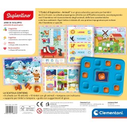 Clementoni Sapientino - I Timbri di Sapientino Animali, Gioco Educativo 3-5 Anni, Imparare Habitat e Animali, 10 Timbri Ergonom