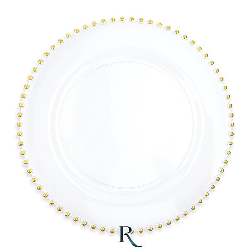 PIATTI GOLDEN DROPS CRYSTAL RIUTILIZZABILI 25 CM 6 PZ
