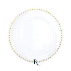 PIATTI GOLDEN DROPS CRYSTAL RIUTILIZZABILI 23 CM 6 PZ