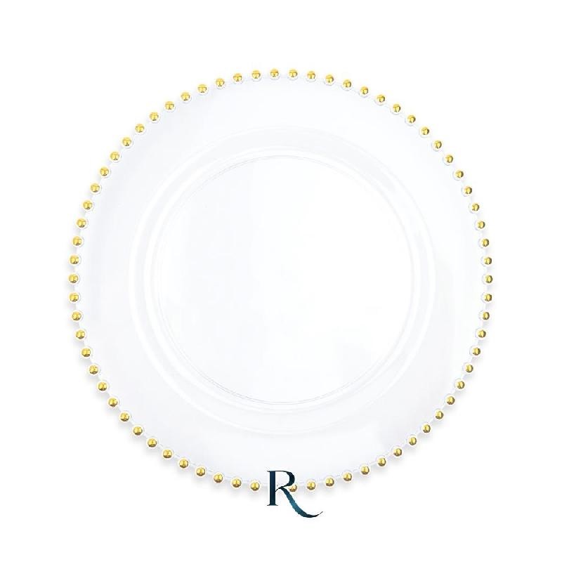 PIATTI GOLDEN DROPS CRYSTAL RIUTILIZZABILI 23 CM 6 PZ