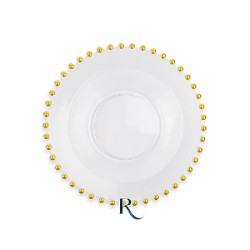 PIATTI FONDI GOLDEN DROPS CRYSTAL RIUTILIZZABILI 18 CM 6 PZ