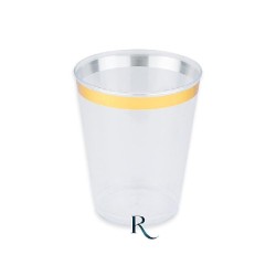 BICCHIERI TUMBLER CRYSTAL GOLD RIUTILIZZABILI 300 CC 6 PZ