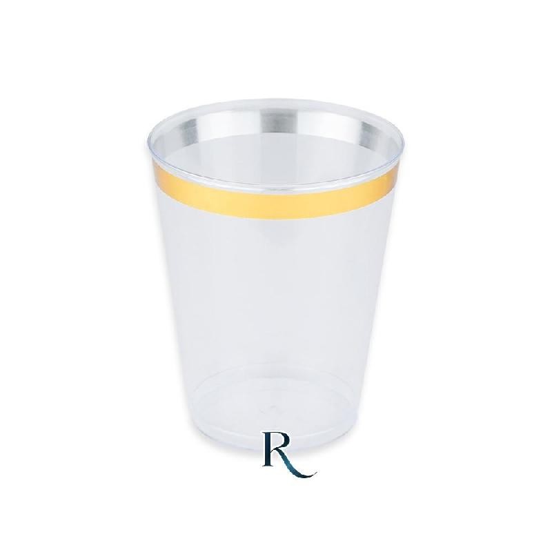BICCHIERI TUMBLER CRYSTAL GOLD RIUTILIZZABILI 300 CC 6 PZ