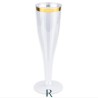 Flute in Plastica Riutilizzabile Trasparente e Oro 140 cc "ReuseTable" 6 pz