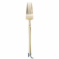 Forchetta in Plastica 20 cm Riutilizzabile Oro Metallizzato 12 pz