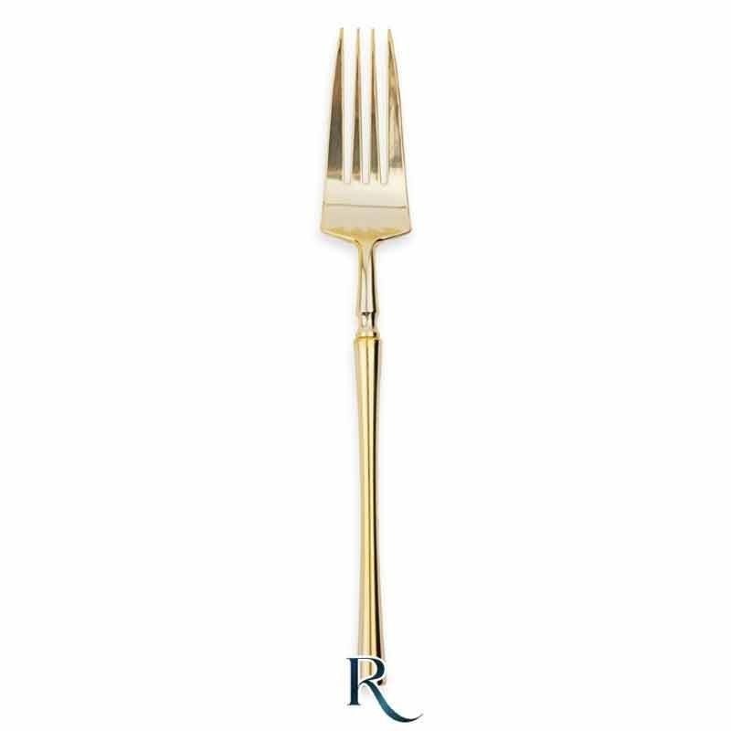 Forchetta in Plastica 20 cm Riutilizzabile Oro Metallizzato 12 pz