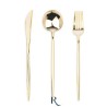 Set di Posate in Plastica 22 cm Riutilizzabili Oro Metallizzato 18 pz