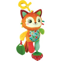 Clementoni Baby - Easy-Peasy Soft Fox, Peluche da Viaggio Bambini 0+ Mesi, Sonaglino Frusciante con Pendente Mordicchioso, Pinz