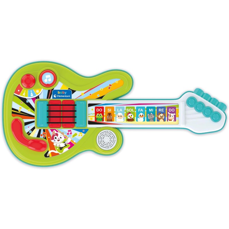 Clementoni Baby - Chitarra degli Animali, Strumento Musicale Elettronico 18+ Mesi, 3 modalità di Gioco E 8 Tasti Interattivi, S