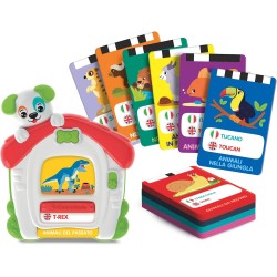 Clementoni Sapientino - Le Mie Prime 100 Parole Animali, Gioco Educativo Elettronico, Bambini 2-4 Anni, 50 Carte Double-Face in