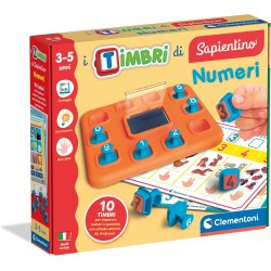 Clementoni Sapientino - I Timbri di Sapientino Numeri, Gioco Educativo 3-5 Anni, Imparare Numeri e Quantità, 10 Timbri Ergonomi