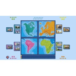 Clementoni Board Games - Guess the Place, Gioco da Tavolo di Geografia, Sfida nel Mondo con 180 Luoghi da Individuare, 2-4 Gioc